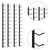  Wall Mounted Wine Racks for 12 Bottles 2 pcs Black Iron A949-282467