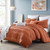Full/Queen 5-Piece 100-Percent Cotton Clip Dot Comforter Set in Brick Orange Q280-GTPL3218