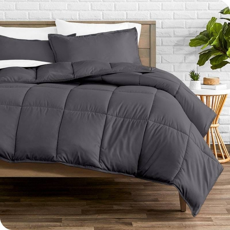 Twin/Twin XL Size All Season Super Soft Down Alternative Comforter Set Grey Q280-GRTWN141312