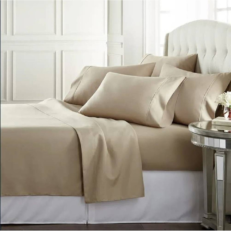 King size Taupe 100-Percent Egyptian Cotton 1000 Thread Count 4-Piece Sheet Set Q280-TPKNEC584935175