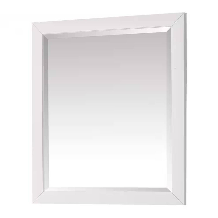 32-in x 28-in Bathroom Wall Mirror with White Solid Wood Frame Q280-WTERFVM120357986