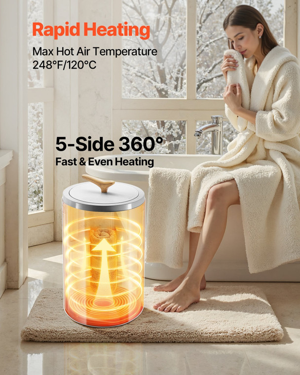 Towel Warmers for Bathroom, Towel Warmer Bucket with 24H Delay Timer & Child Lock & Auto Shut Off f E415-MJJRTBS20LLEFH7PJ001V1