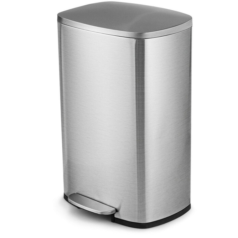13-Gallon Modern Stainless Steel Kitchen Trash Can with Foot Step Pedal Design Q280-TGSC13827567