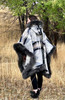 Riding Poncho in Diamond Ridge Sheepskin Trim