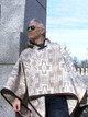 Riding Poncho in Harding Tonal Caribou Trimmed Hood