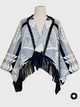 "Outlaw" Capelet in Diamond Ridge, Black Leather Fringe