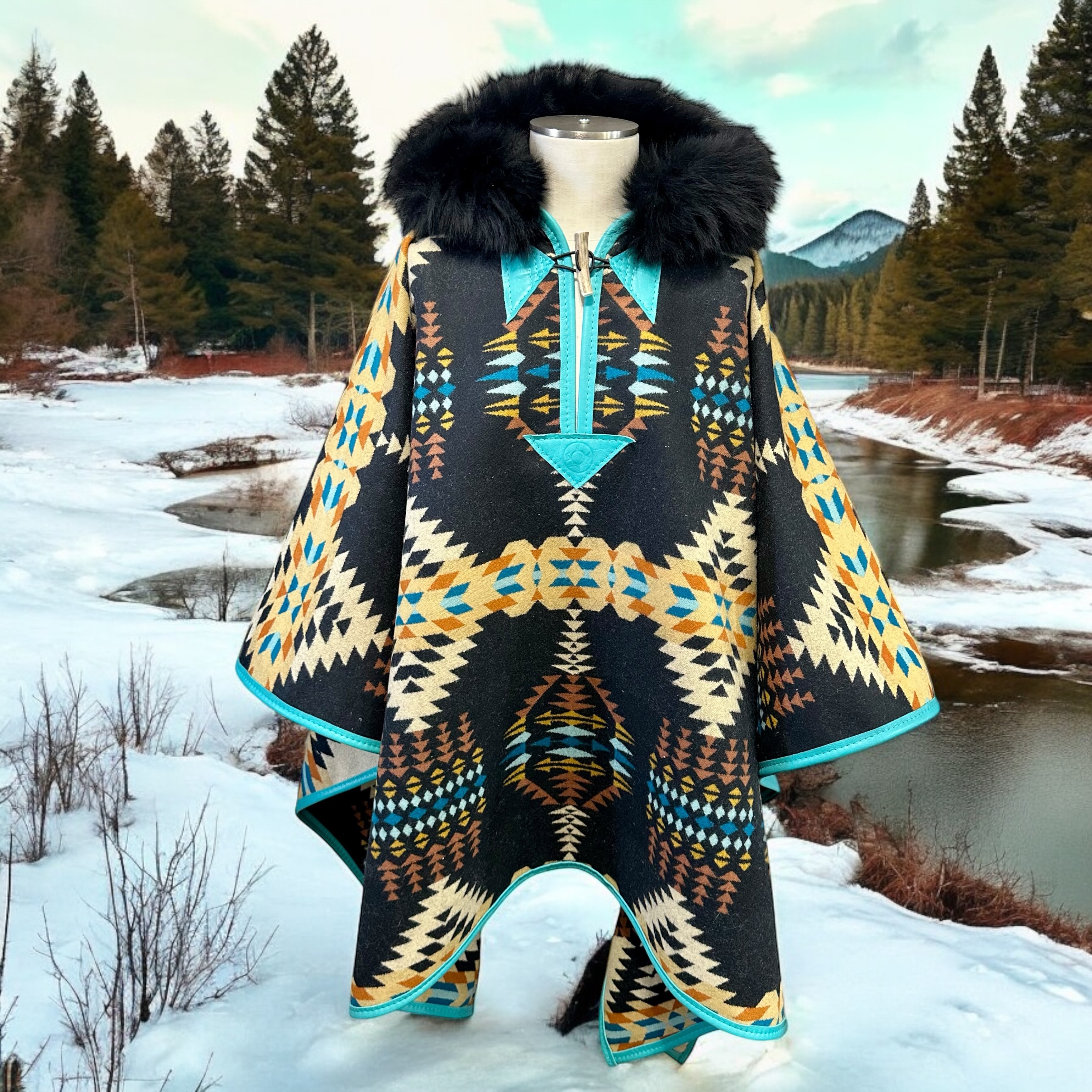 Riding Poncho in Walking Rock Red