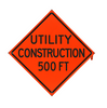 UTILITY CONSTRUCTION 500FT Sign- Vinilo, no reflectante