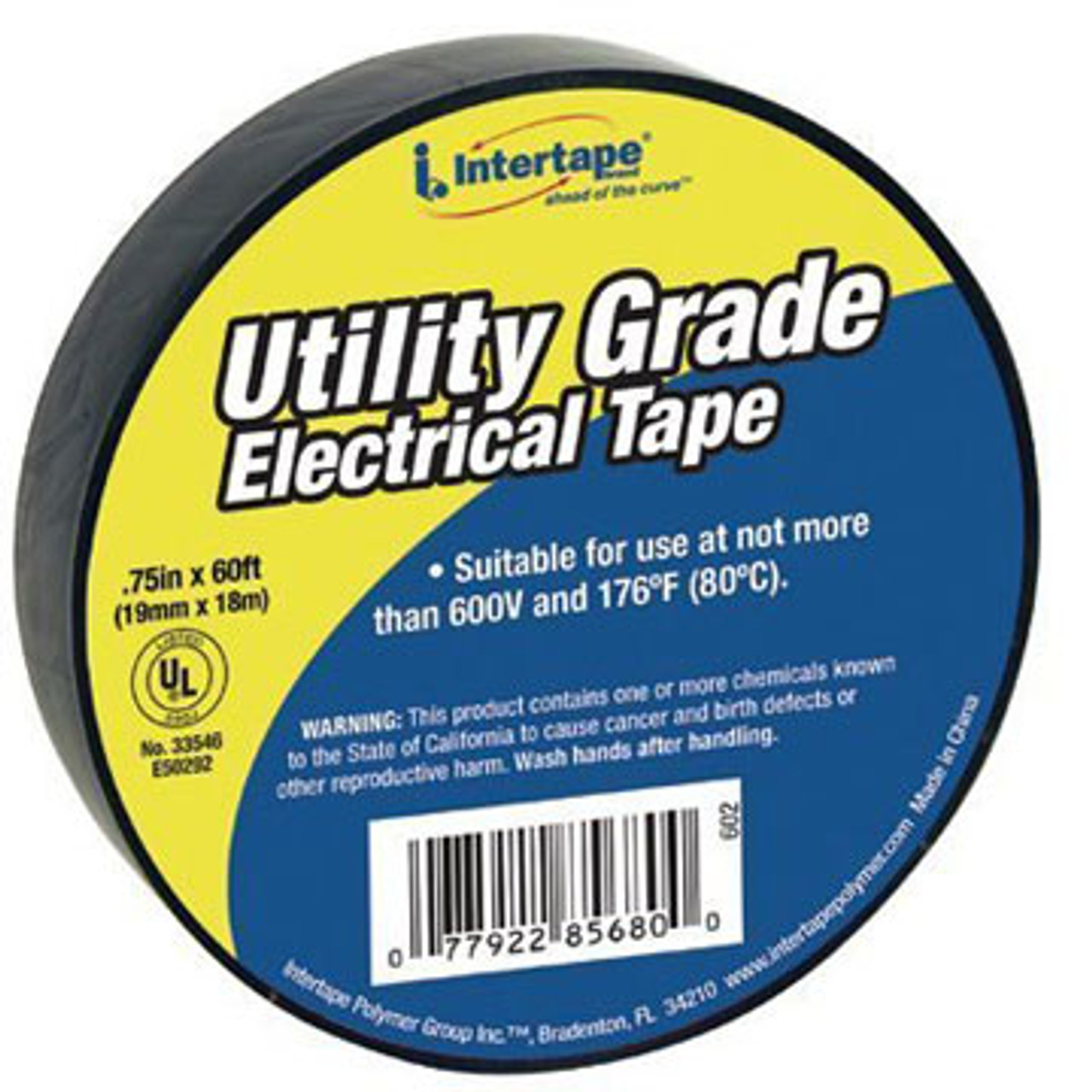 TP UT-602 Electrical Tape, Black 60' x .75"