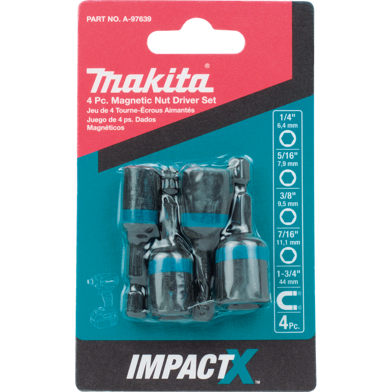 Makita ImpactX 4 Piece 13/4 Inch Nut Driver Set Get at GUS!