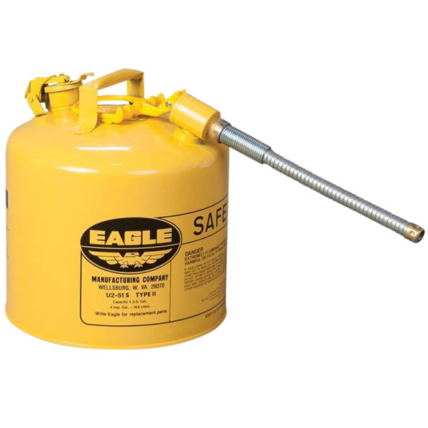 DESCETE　5L 5 Gal Type II Yellow Diesel Flex Spout Safety Gas Can - EM U2-51