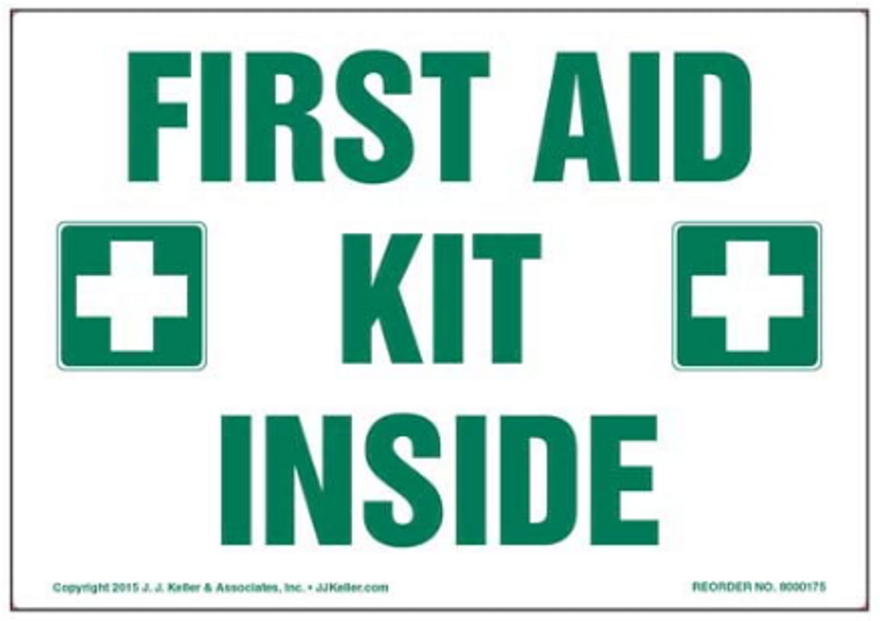 3.5" x 5"  First Aid Kit Inside Label