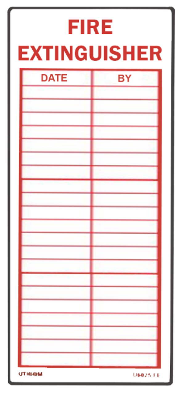 2" X 9" Fire Extinguisher Date Label (UT LFXG564VSP)