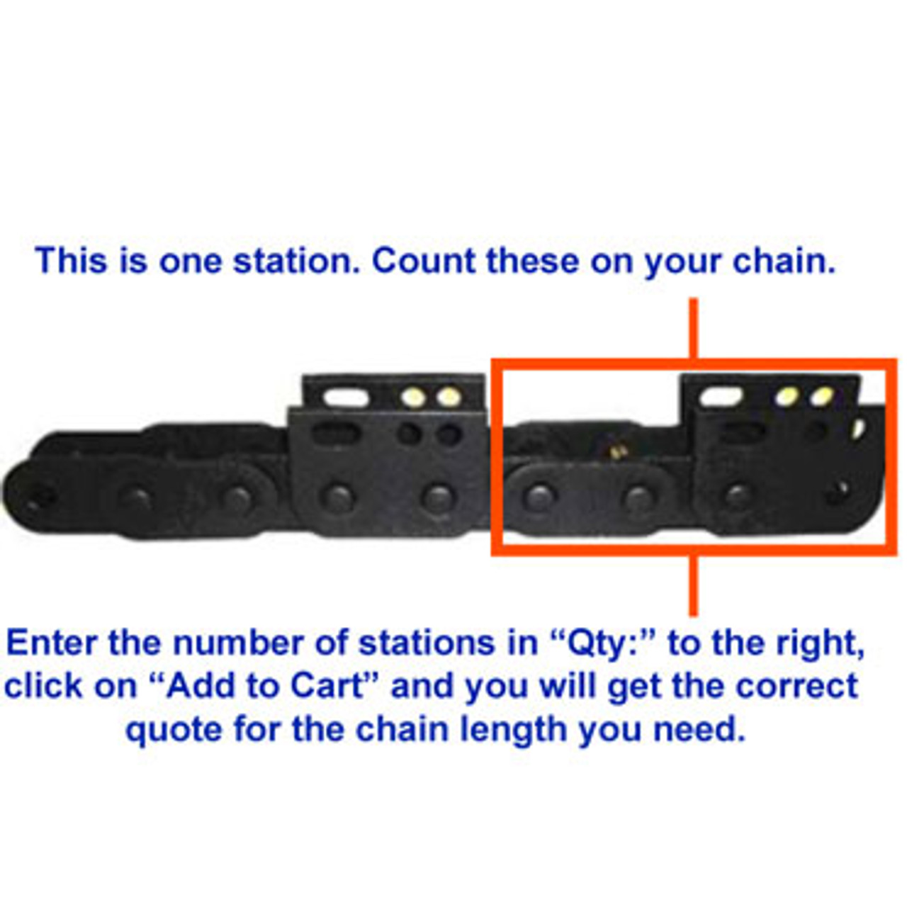 2.000"/50K 4-Pitch Bare Chain Station