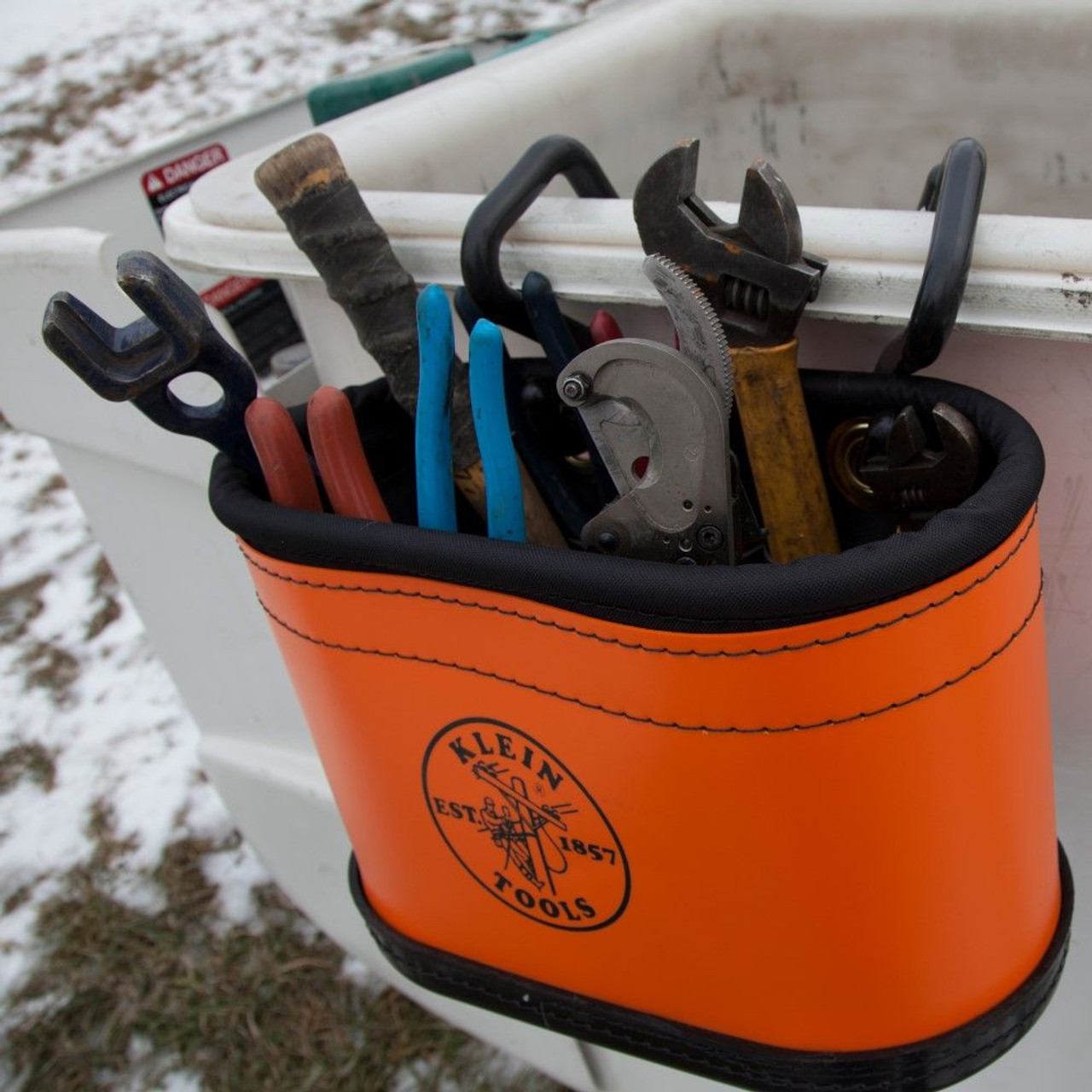 Hard-Body Oval Bucket w/ Kickstand 14 Pockets K-5144BHB at GUS