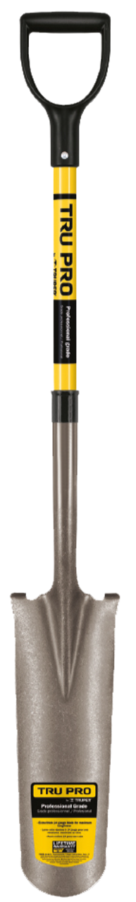 Truper 16in Drain Spade, Fiberglass D-Handle PEP-16F