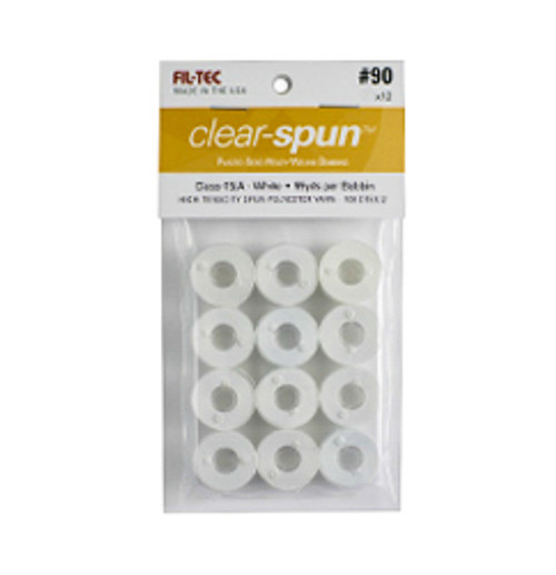 CLEAR SPUN
PLASTIC-SIDED 
PRE-WOUND BOBBINS
CLASS 15
#90 - 100 date/2