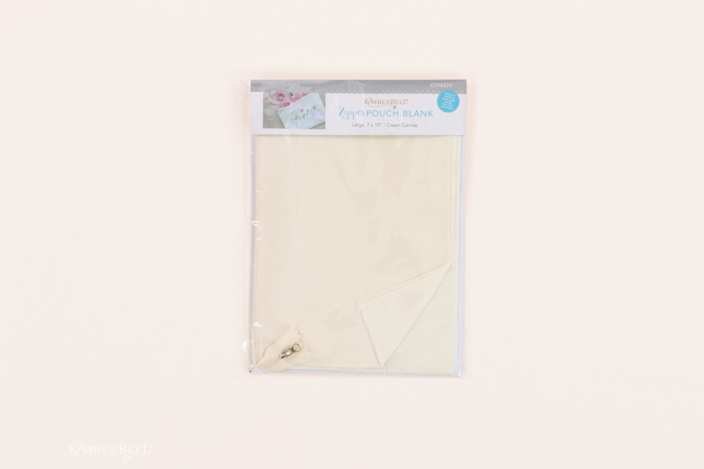 Zipper Pouch Blank Canvas Cream Large