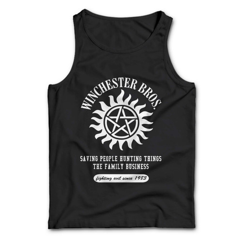 Winchester Brothers Supernatural Sam Dean Bobby Hunting Man Tank top