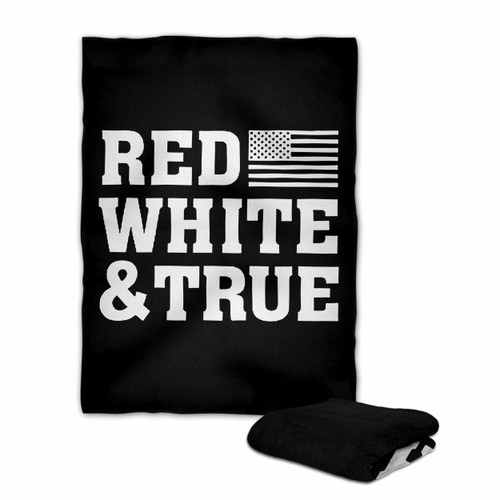 Us Flag Red And White True Blanket