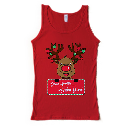 Novelty Christmas Xmas Reindeer Dear Santa Man Tank top