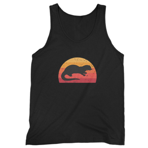 Sea Otter Sunset Retro Man Tank top