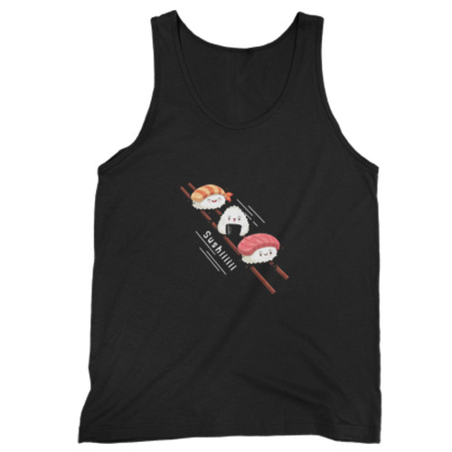 Sushi Sliding On Chopsticks Man Tank top