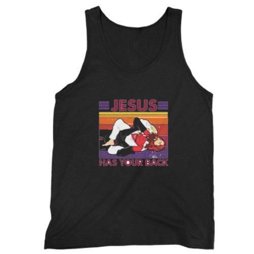 Vintage Wrestling Jesus Has Your Back Man Tank top