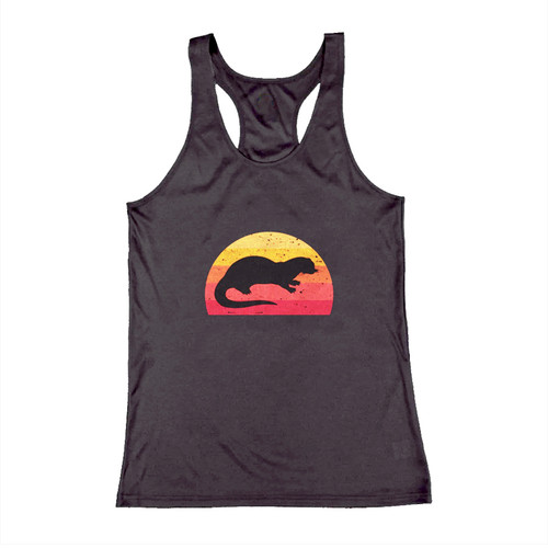 Sea Otter Sunset Retro Woman Tank top