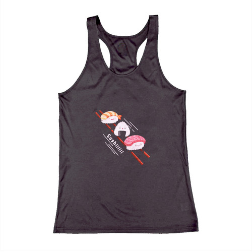 Sushi Sliding On Chopsticks Woman Tank top