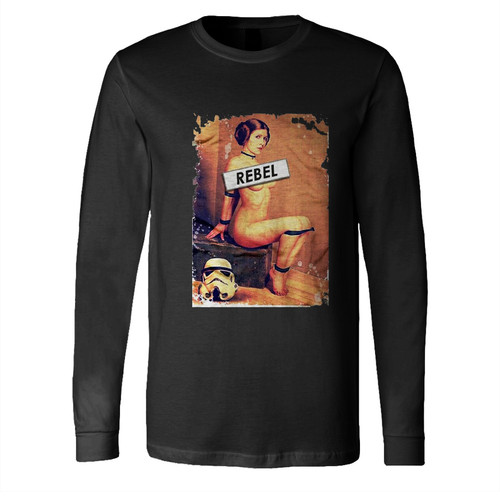 Star Wars Inspired Rebel Princess Leia Naughty Trooper Adult Long Sleeve Shirt Tee