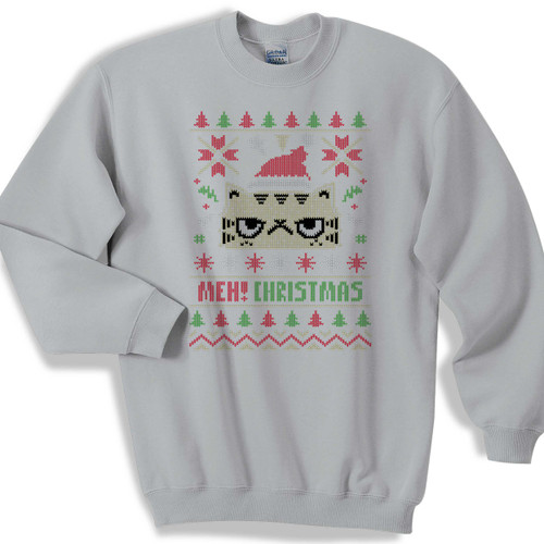 Cat meh christmas Unisex Sweater
