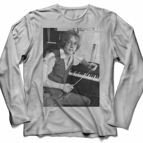 Warren Zevon Playing Piano Long Sleeve Shirt Tee
