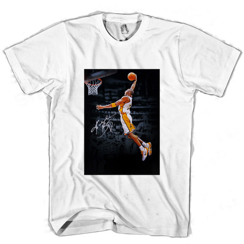 Kobe Bryant Signed Lakers Dunk Man's T shirt