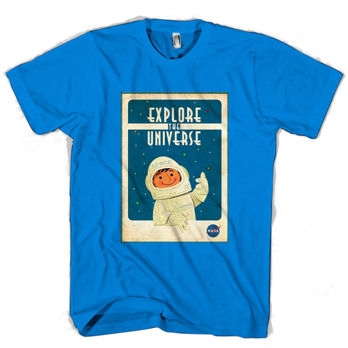 NASA LOGO Explore The Universe Space Astronaut Man's T shirt