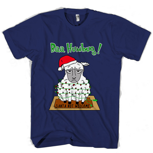 Novelty Christmas Xmas Baa Humbug Man's T shirt