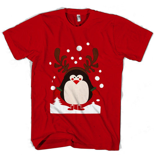 Xmas Novelty Penguin Christmas Man's T shirt