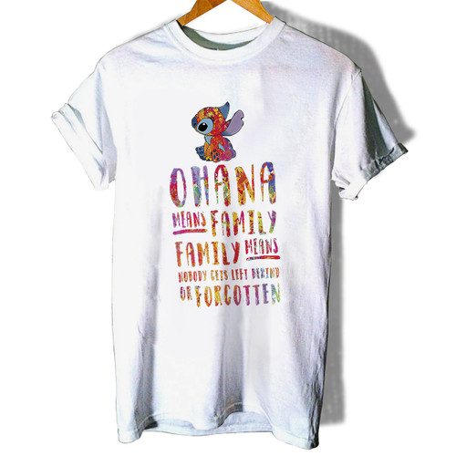 Lilo and Stitch Ohana Quote Watercolour Splatter Woman's T shirt