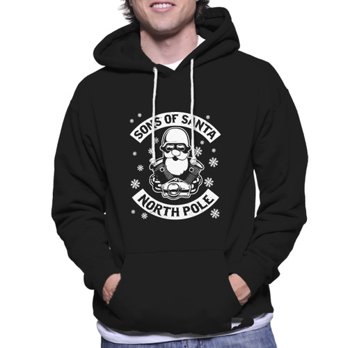 Christmas Motorcycle Sons of Santa North Pole Unisex Hoodie