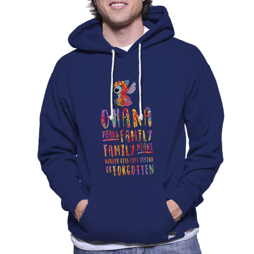 Lilo and Stitch Ohana Quote Watercolour Splatter Unisex Hoodie