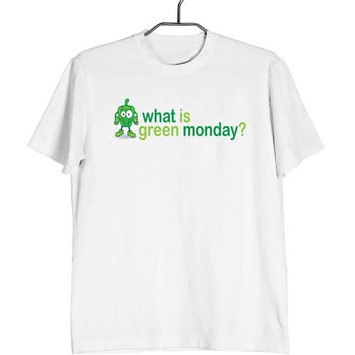 Green Monday Quetion Text Man's T shirt