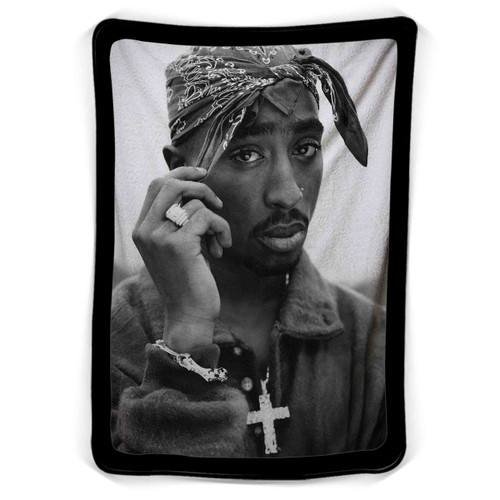 Tupac Shakur Monochrome Blanket