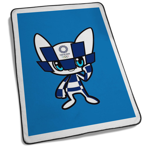 Tokyo Olympics 2020 Mascot Blue Bg Blanket