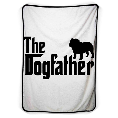 The Dogfather Bulldog Dog Logo Blanket