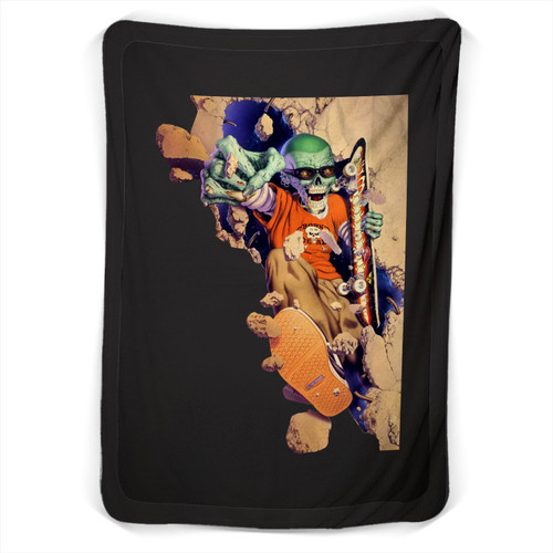 Zombie Extreme Skull Sketeboard Blanket