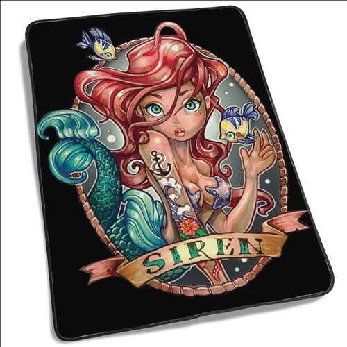 The Little Mermaid Tattooed Blanket