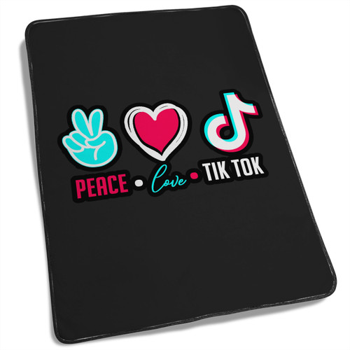 Tiktok Peace Love TikTok Blanket