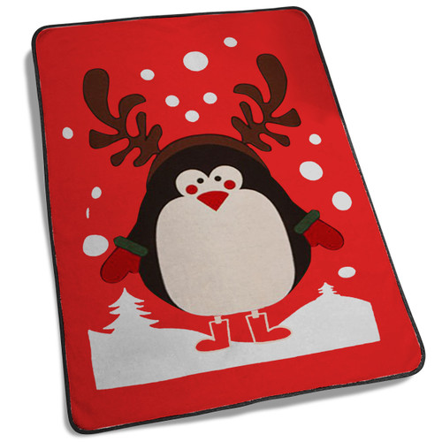 Xmas Novelty Penguin Christmas Blanket