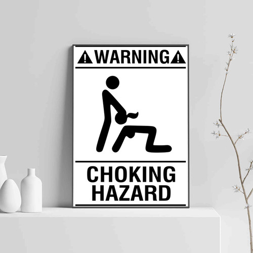 Choking Hazard Warning BJ Funny Sex Posters