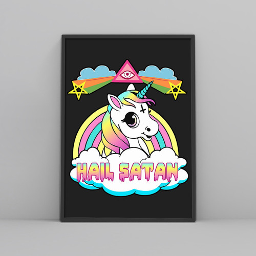 Hail Satan Unicorn Posters